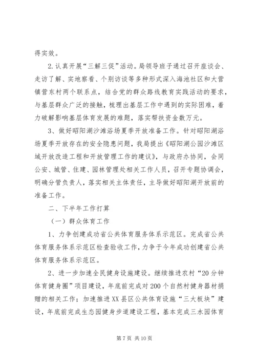 体育局XX年上半年工作总结及下半年工作打算.docx