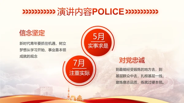 红色大气公安警察工作汇报动态PPT