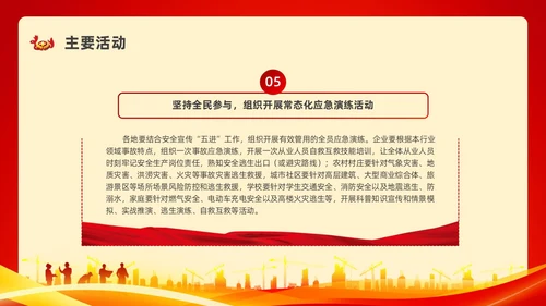 红色水彩简约安全生产月安全宣传PPT