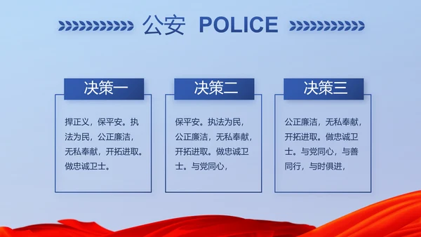 蓝色大气公安警察派出所演讲动态PPT