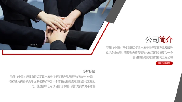 欧美大气企业宣传公司简介商务PPT模板