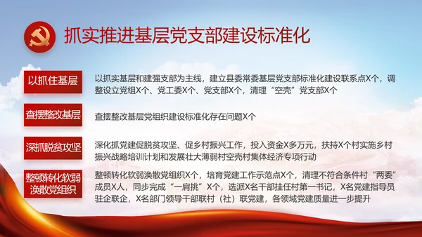党建党支部年终工作总结汇报PPT党课