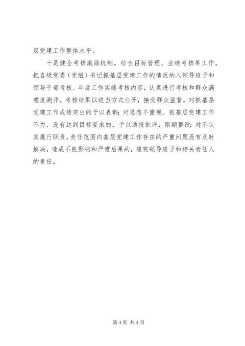 推出十项举措落实基层党建工作领导责任制.docx