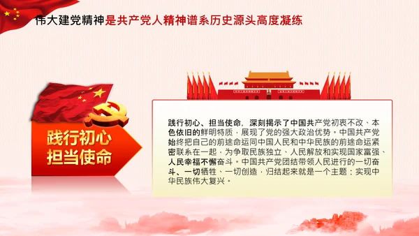 建党100周年伟大的建党精神七一讲话PPT
