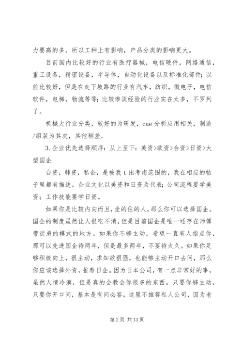 机械行业的经历和职业规划总结_1.docx