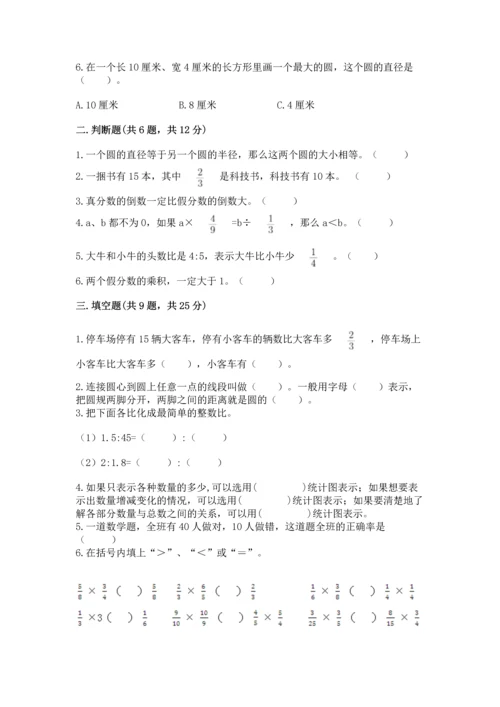 人教版六年级上册数学期末测试卷【考点提分】.docx