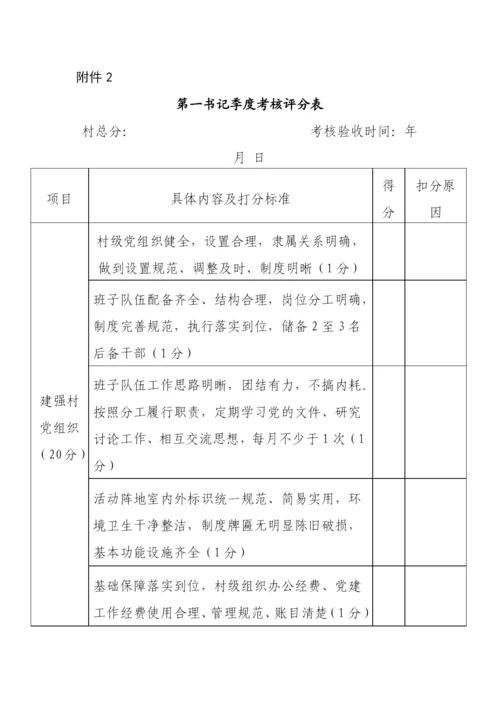 【工作通知】关于做好第一书记季度考核工作的通知（带5个附件）.docx