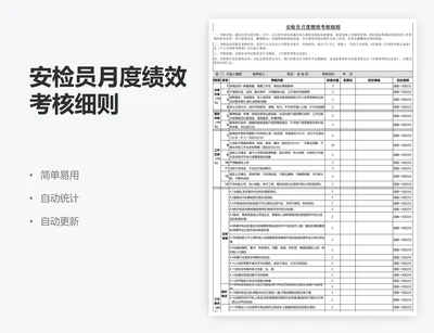 安检员月度绩效考核细则