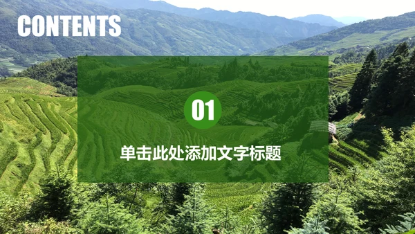 乡村旅游最美山村绿水青山通用PPT模板