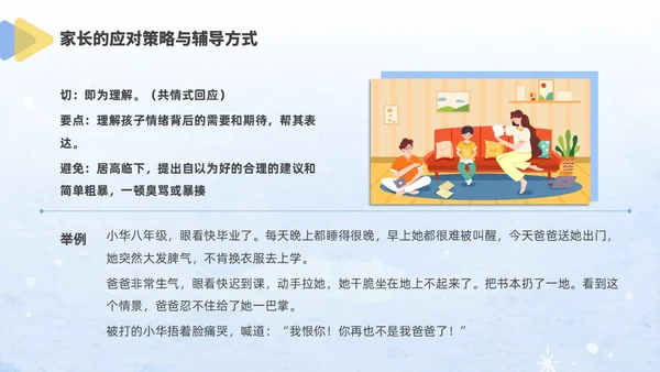 蓝色水彩风格儿童心理健康家长会PPT