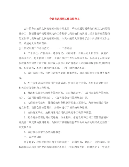 精编之会计员试用期工作总结范文.docx