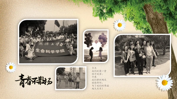 致青春同学情匆匆那年怀旧记忆相册通用PPT模板