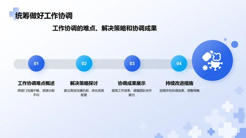 蓝色扁平风医疗行业述职报告PPT模板