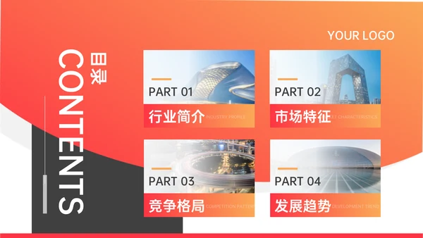 橙色简约风新媒体行业咨询报告PPT套装