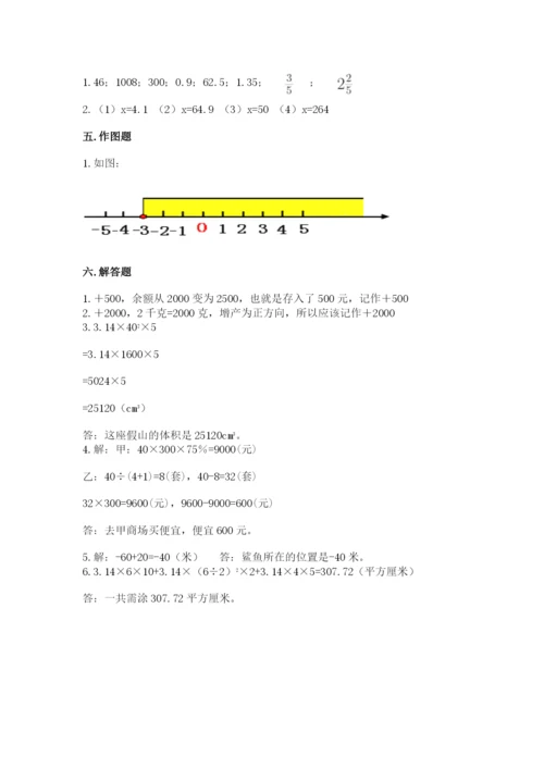 冀教版小学六年级下册数学期末检测试题含答案【实用】.docx