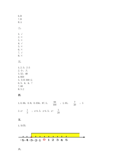 北京版数学小升初模拟试卷及参考答案【轻巧夺冠】.docx