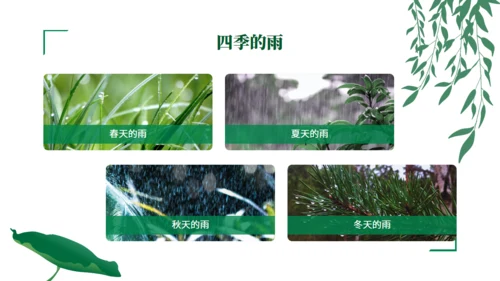 初中语文《雨的四季》公开课教学课件通用PPT模板