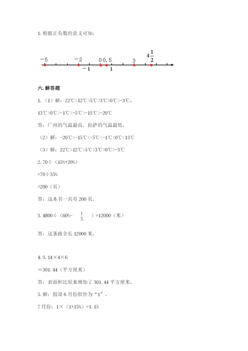 沪教版小学六年级下册数学期末综合素养测试卷精品有答案.docx