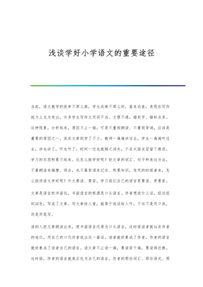 浅谈学好小学语文的重要途径.docx