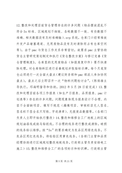 改革与整改计划方案(修改版).docx