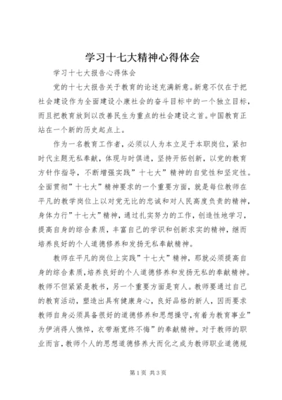 学习十七大精神心得体会 (9).docx