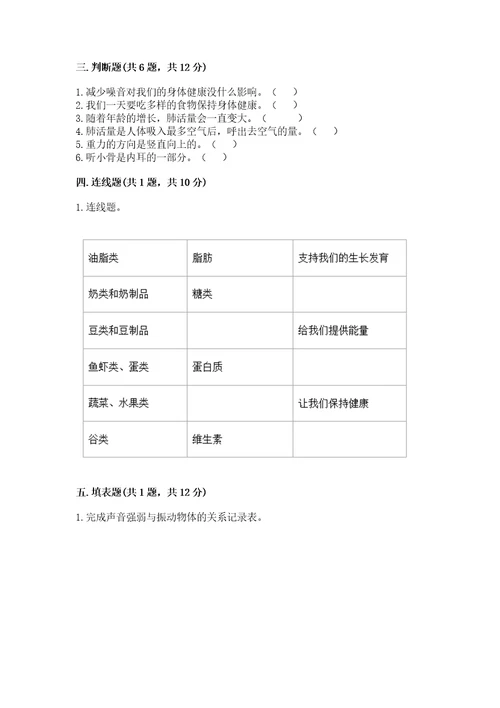 教科版四年级上册科学期末测试卷各地真题