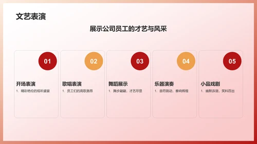 红色渐变风年会表彰PPT模板