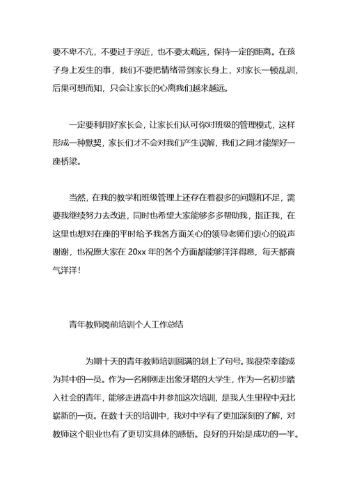 青年教师个人工作总结