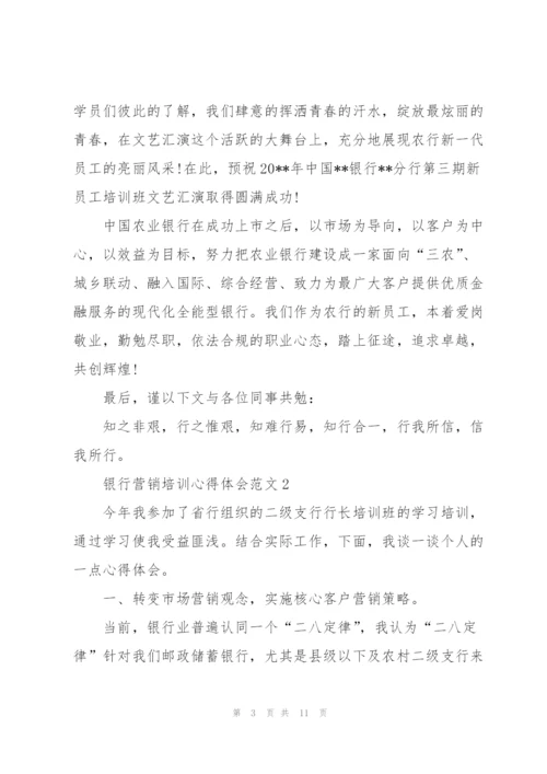 银行营销培训心得体会范文.docx