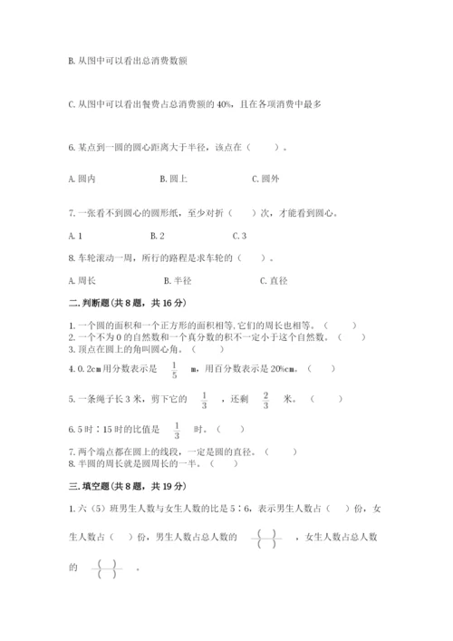 小学数学六年级上册期末卷附参考答案（名师推荐）.docx