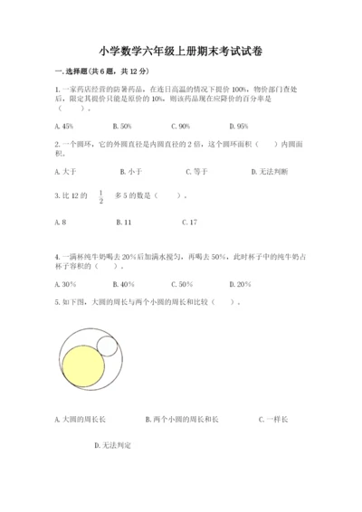 小学数学六年级上册期末考试试卷附完整答案（有一套）.docx