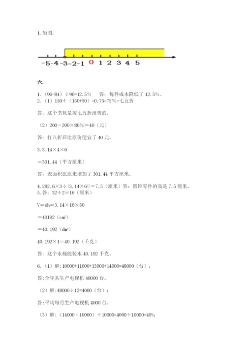 北师大版六年级数学下学期期末测试题附参考答案ab卷.docx