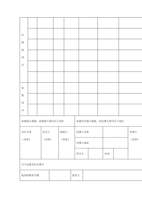 消费税纳税申报表汇总