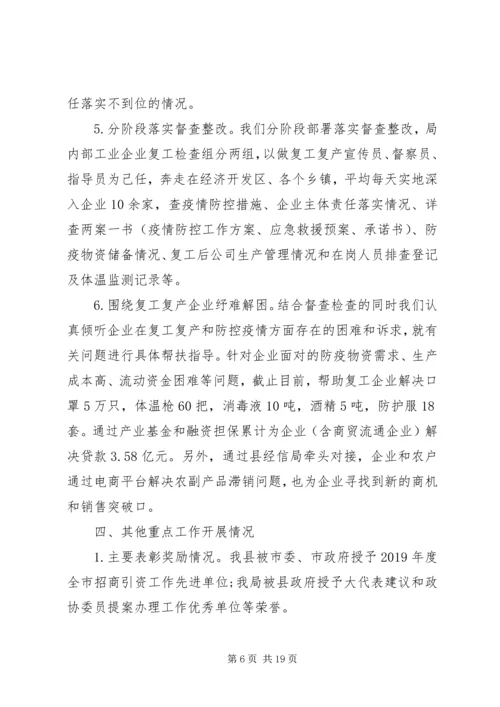 经信局XX年上半年工作总结和下半年工作计划.docx