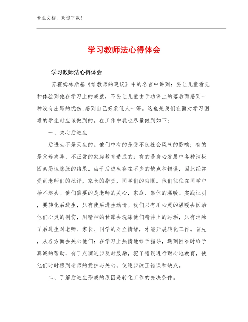 2024学习教师法心得体会例文30篇合辑.docx