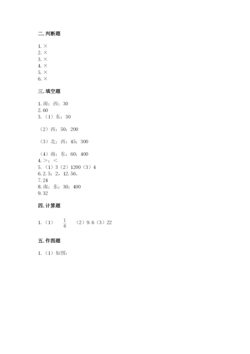 小学六年级上册数学期末测试卷附参考答案【突破训练】.docx