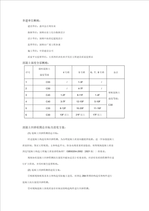 混凝土强度回弹检测方案