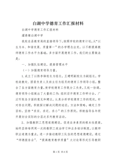 白湖中学德育工作汇报材料.docx