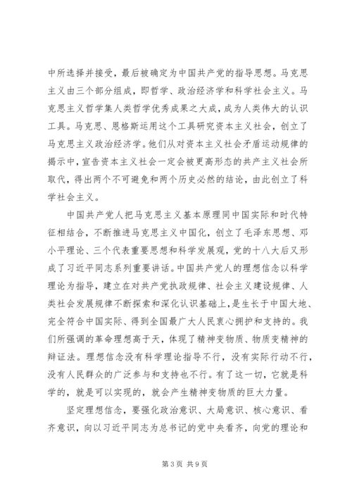 党员对照党性原则看理想信念牢不牢讲话稿.docx