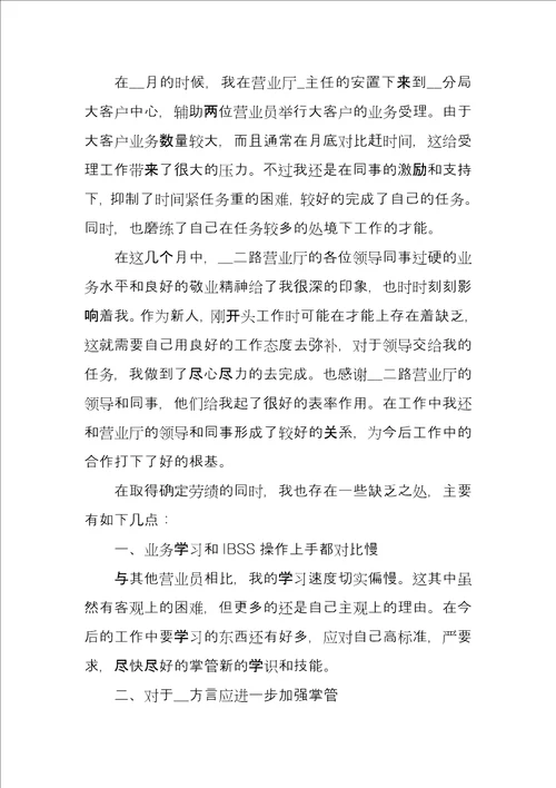 门店营业员个人工作总结