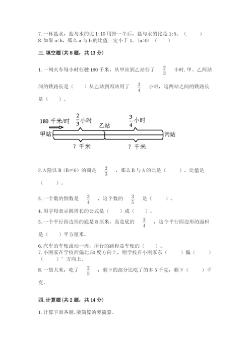 人教版数学六年级上册期末考试卷【易错题】.docx