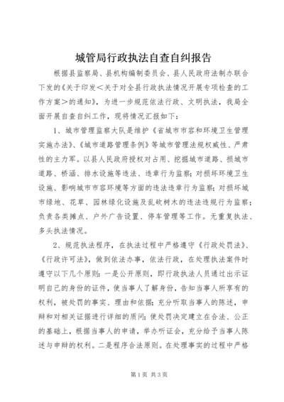 城管局行政执法自查自纠报告.docx