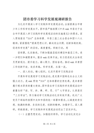 团市委学习科学发展观调研报告.docx