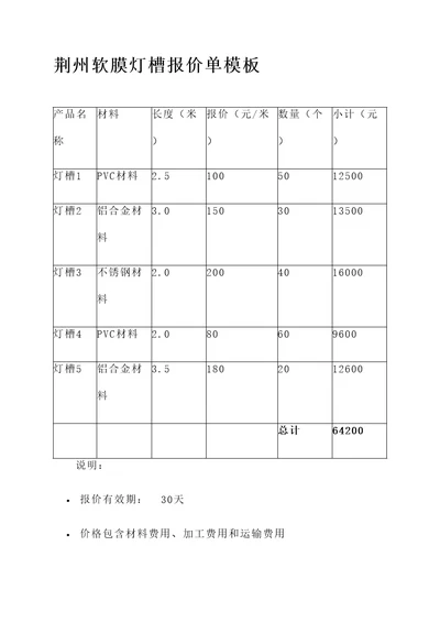 荆州软膜灯槽报价单