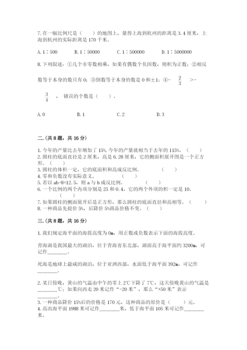 小学六年级升初中模拟试卷精品【能力提升】.docx