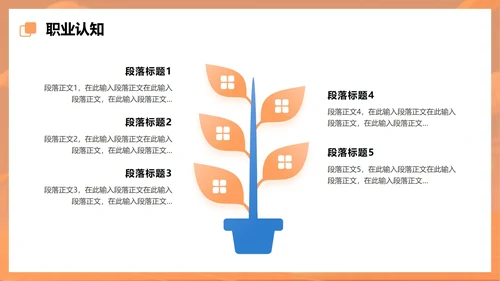 卡通橙色插画大学生职业规划PPT模板