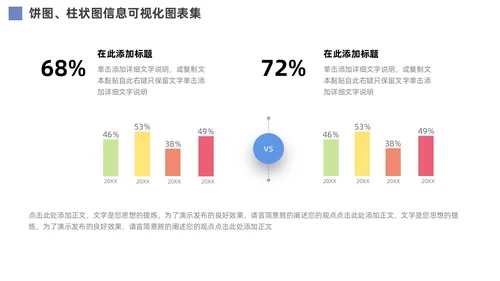 通用饼图柱状图信息可视化图表PPT