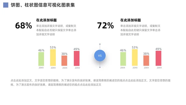 通用饼图柱状图信息可视化图表PPT