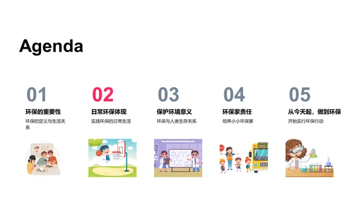 环保生活实践教育PPT模板
