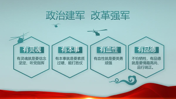 迷彩风八一部队边防教育动态PPT